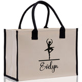 Dance Personalized Tote Bag Ballet Bag Gymnastic Bag Ballerina Bag Dancer Gift Dance Teacher Gift Dance Student Bag Custom for Women Girls - Aaria Tees Aaria Tees