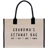 Grandma Tote Bag Grandma's Getaway Bag Grandma Nana Bag Grandma Gift Bag Shopping Bag Mothers Day Gift Live Love Spoil Bag Grandma Beach Bag - Aaria Tees Aaria Tees
