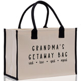 Grandma Tote Bag Grandma's Getaway Bag Grandma Nana Bag Grandma Gift Bag Shopping Bag Mothers Day Gift Live Love Spoil Bag Grandma Beach Bag - Aaria Tees Aaria Tees