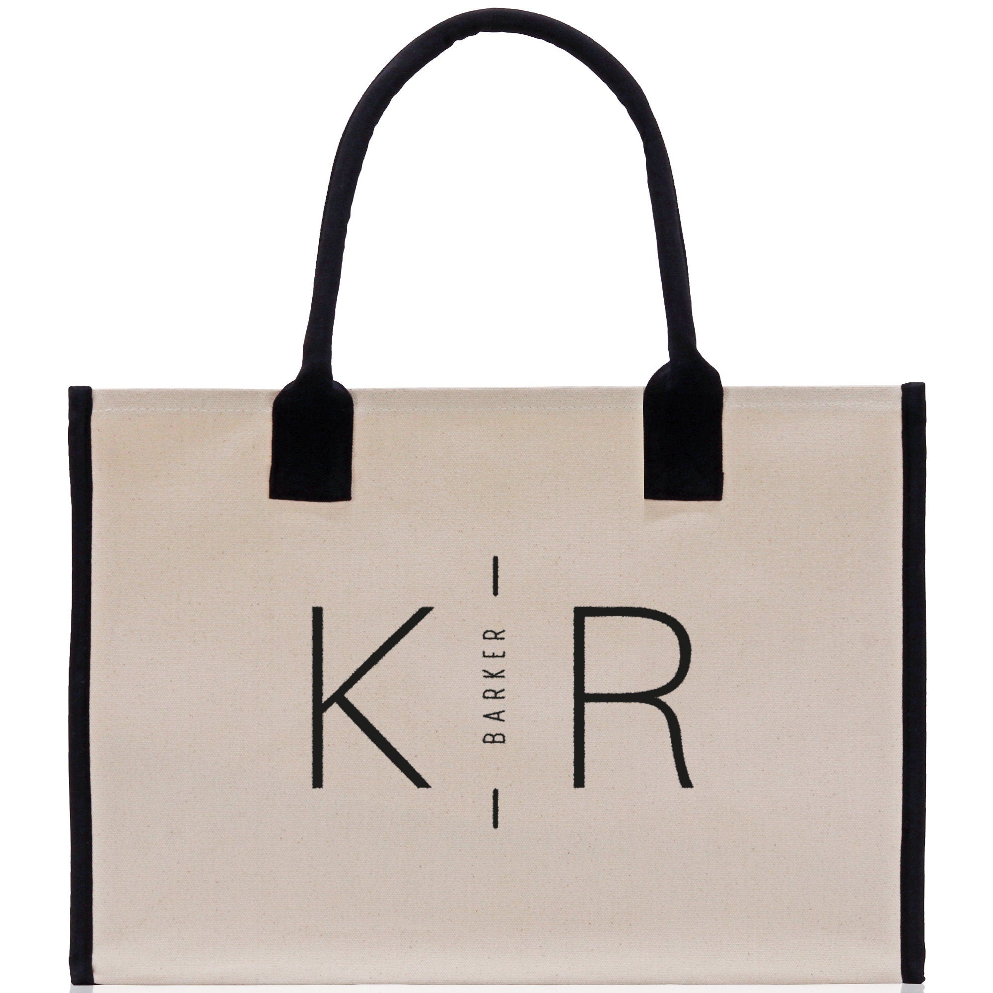 Initials and Last Name Customized Embroidered Tote Bag 100% Cotton Canvas Chic Personalized Tote Bag for Bridesmaid Anniversary Wedding Day - Aaria Tees Aaria Tees