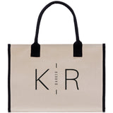 Initials and Last Name Customized Embroidered Tote Bag 100% Cotton Canvas Chic Personalized Tote Bag for Bridesmaid Anniversary Wedding Day - Aaria Tees Aaria Tees
