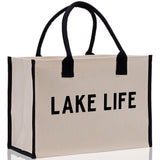 Lake Life Tote Bag - Large Chic Tote Bag - Gift for Her - Girls Weekend Tote - Weekender Bag - Weekend Tote - Boat Bag - Lake Life Gift - Aaria Tees Aaria Tees