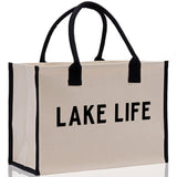 Lake Life Tote Bag - Large Chic Tote Bag - Gift for Her - Girls Weekend Tote - Weekender Bag - Weekend Tote - Boat Bag - Lake Life Gift - Aaria Tees Aaria Tees