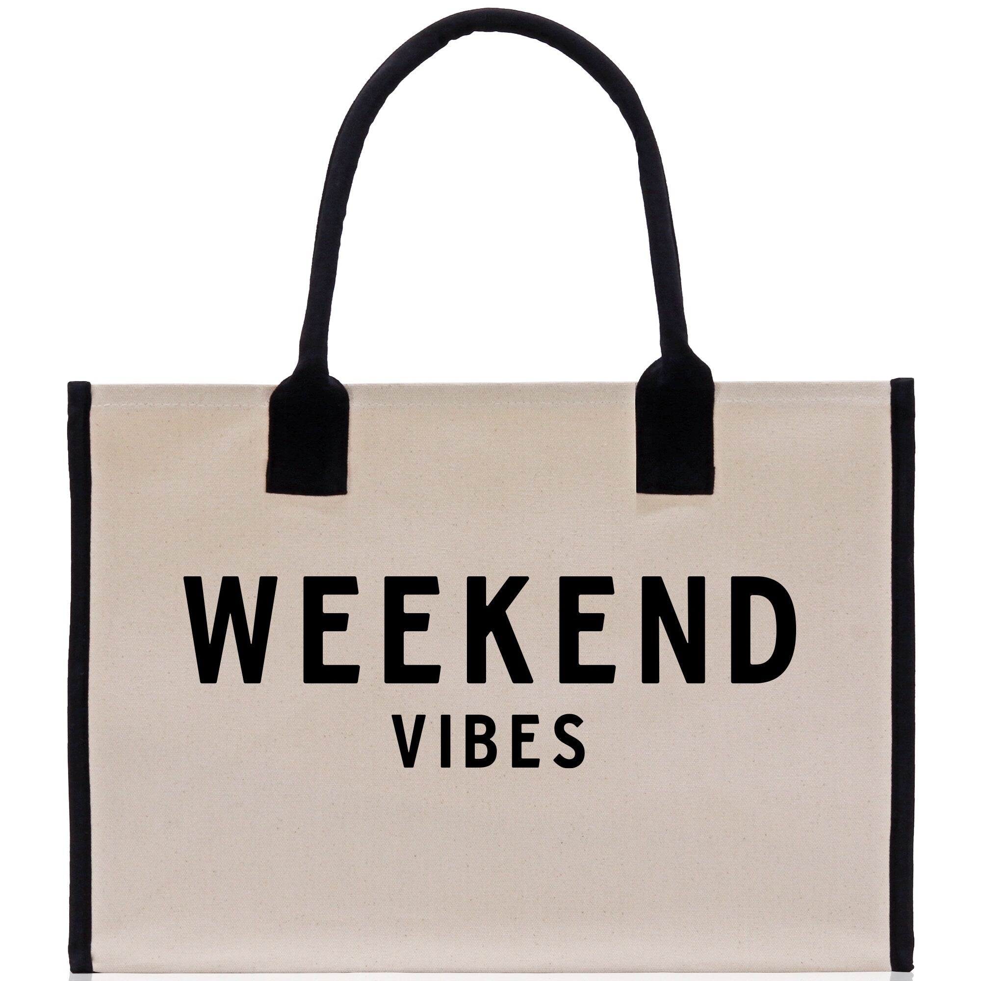 Weekend Vibes Beach Tote Bag - Large Chic Tote Bag - Gift for Her - Girls Weekend Tote - Weekender Bag - Weekend Tote - Weekend Vibes Bag - Aaria Tees Aaria Tees