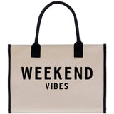 Weekend Vibes Beach Tote Bag - Large Chic Tote Bag - Gift for Her - Girls Weekend Tote - Weekender Bag - Weekend Tote - Weekend Vibes Bag - Aaria Tees Aaria Tees