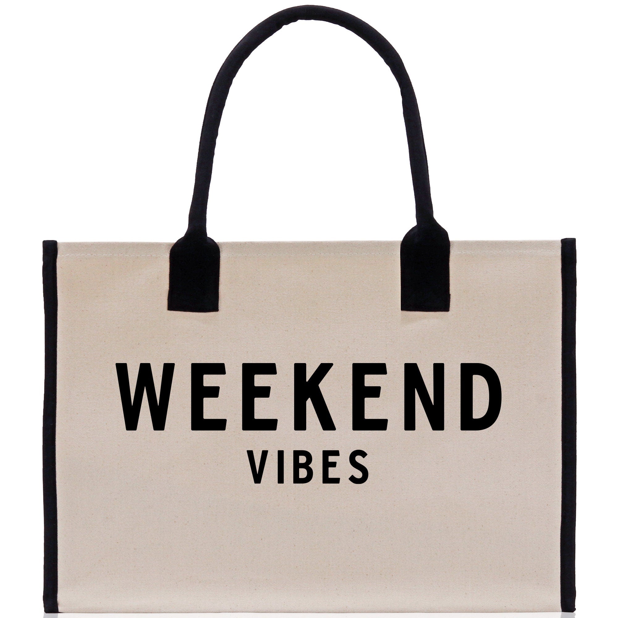 Weekend Vibes Beach Tote Bag - Large Chic Tote Bag - Gift for Her - Girls Weekend Tote - Weekender Bag - Weekend Tote - Weekend Vibes Bag - Aaria Tees Aaria Tees