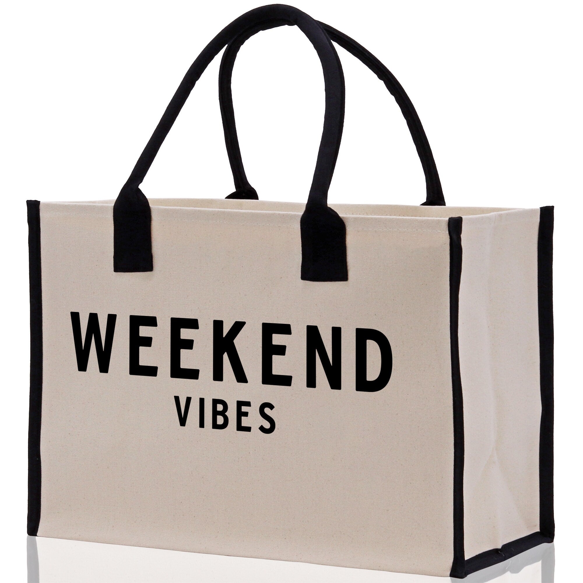 Weekend Vibes Beach Tote Bag - Large Chic Tote Bag - Gift for Her - Girls Weekend Tote - Weekender Bag - Weekend Tote - Weekend Vibes Bag - Aaria Tees Aaria Tees