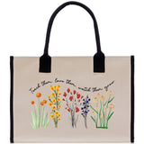 Teacher Floral Tote Bag Teacher Wildflower Graphic Tote Teacher Life Tote Bag Teacher Flower Bag Gift for Teacher Wildflower Book Bag - Aaria Tees Aaria Tees