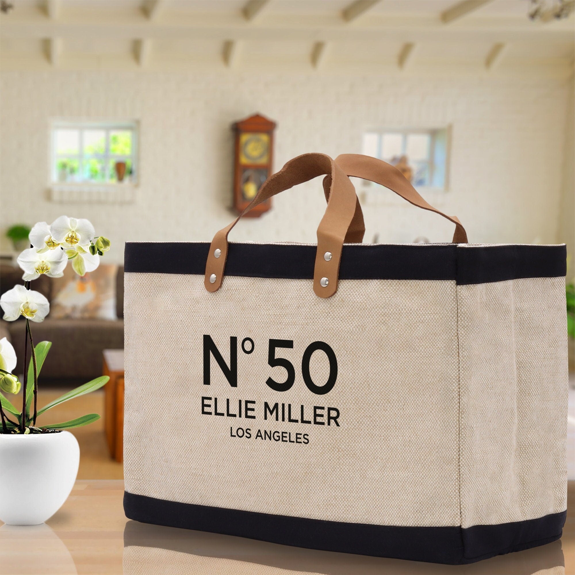 Birthday Celebration Personalized Gift Jute Tote Bag with Name and State 40th 50th Birthday Gift Jute Tote Bag for Her Custom Birthday Gift - Aaria Tees Aaria Tees