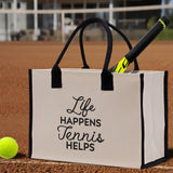 Tennis Tote Bag Custom Tennis Tote Bag Tennis Sport Gift for Her Personalized Tennis Bag Tennis Love Bag Tennis Coach Gift Canvas Tote Bag - Aaria Tees Aaria Tees