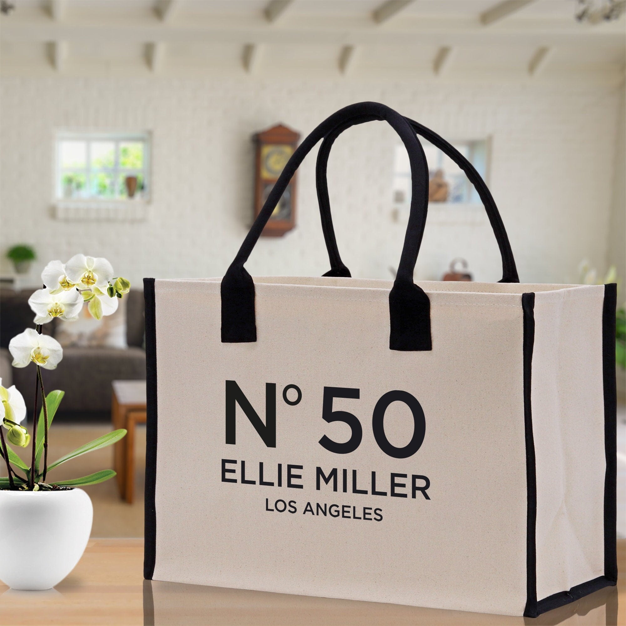 Birthday Celebration Personalized Gift Canvas Tote Bag with Name and State 40th 50th Birthday Gift Tote Bag for Her Custom Birthday Gift - Aaria Tees Aaria Tees
