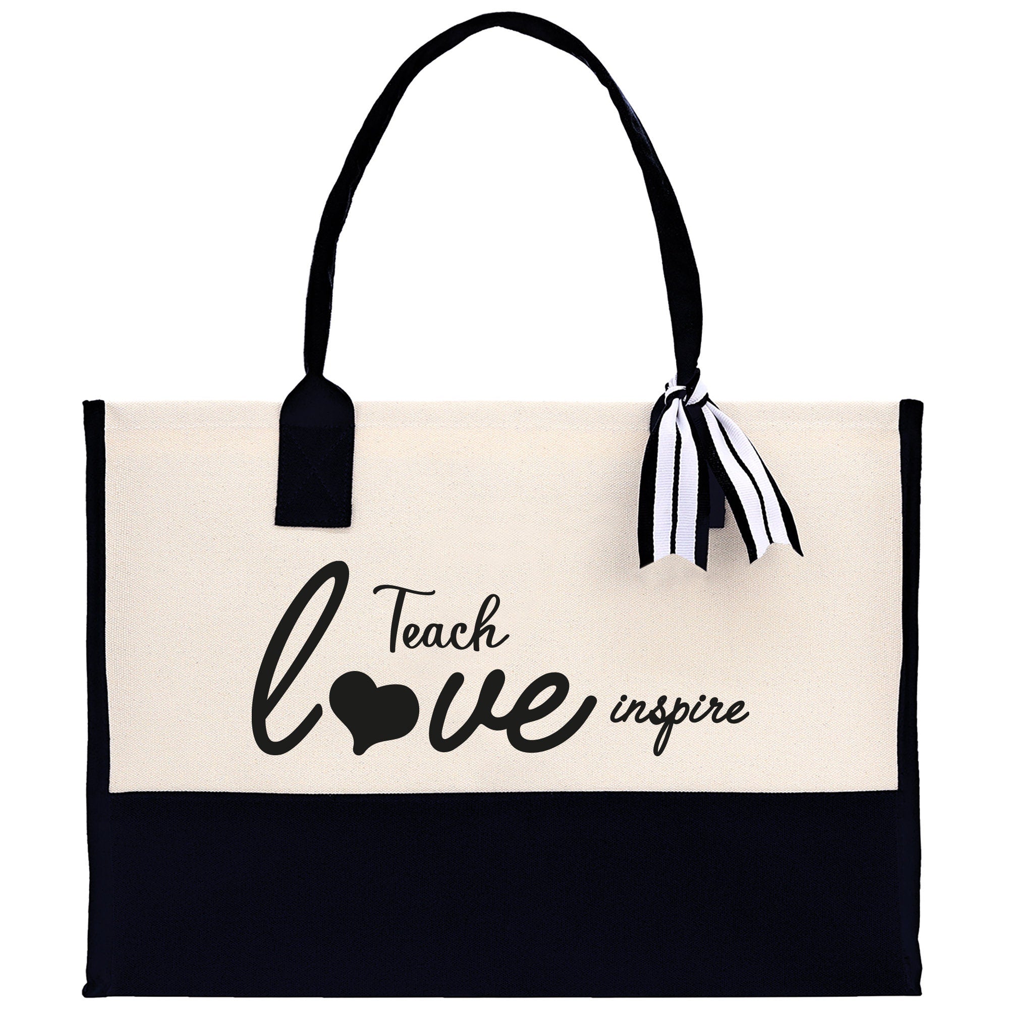 Teach Love Inspire Canvas Tote Bag Teacher Bag Teacher Gift Teacher Retirement Gift Best Teacher Gifts Teacher Appreciation Gift - Aaria Tees Aaria Tees