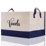 Personalized Canvas Storage Tote Bag Nursery Storage Towel Storage Kids Toy Storage Cloth Storage Storage Bin Storage Tubs Mudroom Storage - Aaria Tees Aaria Tees