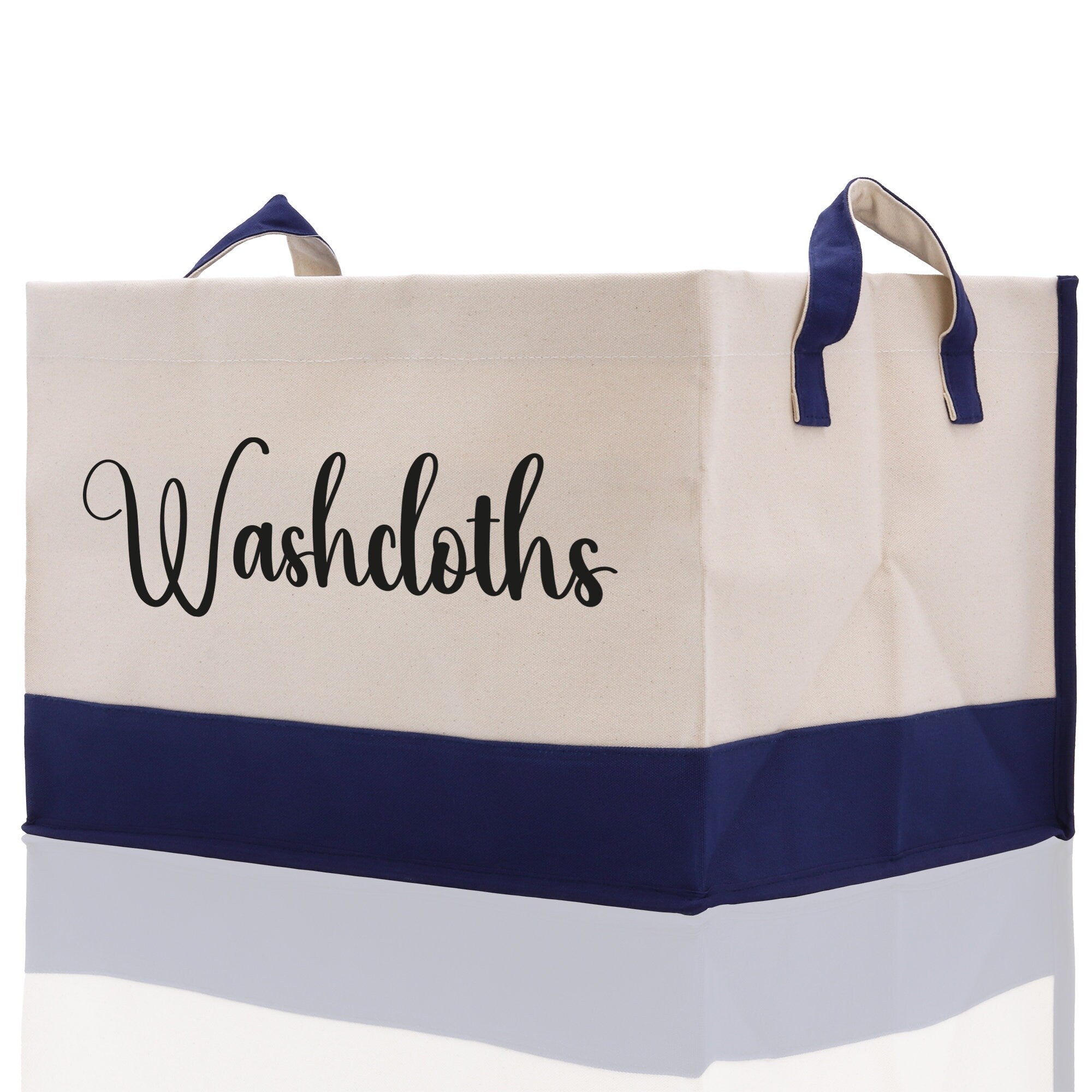 Personalized Canvas Storage Tote Bag Nursery Storage Towel Storage Kids Toy Storage Cloth Storage Storage Bin Storage Tubs Mudroom Storage - Aaria Tees Aaria Tees