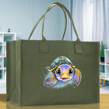 Sea Turtle Canvas Tote Bag Ocean Tote Bag Turtle Lover Tote Bag Animal Lover toTe Bag Ocean Lover Gift Tortoise Tote Bag Nature Lover Tote - Aaria Tees Aaria Tees