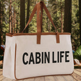 Cabin Life Cotton Canvas Chic Tote Bag Camping Tote Camping Lover Gift Tote Bag Outdoor Tote Weekender Tote Camper Tote Multipurpose Tote - Aaria Tees Aaria Tees
