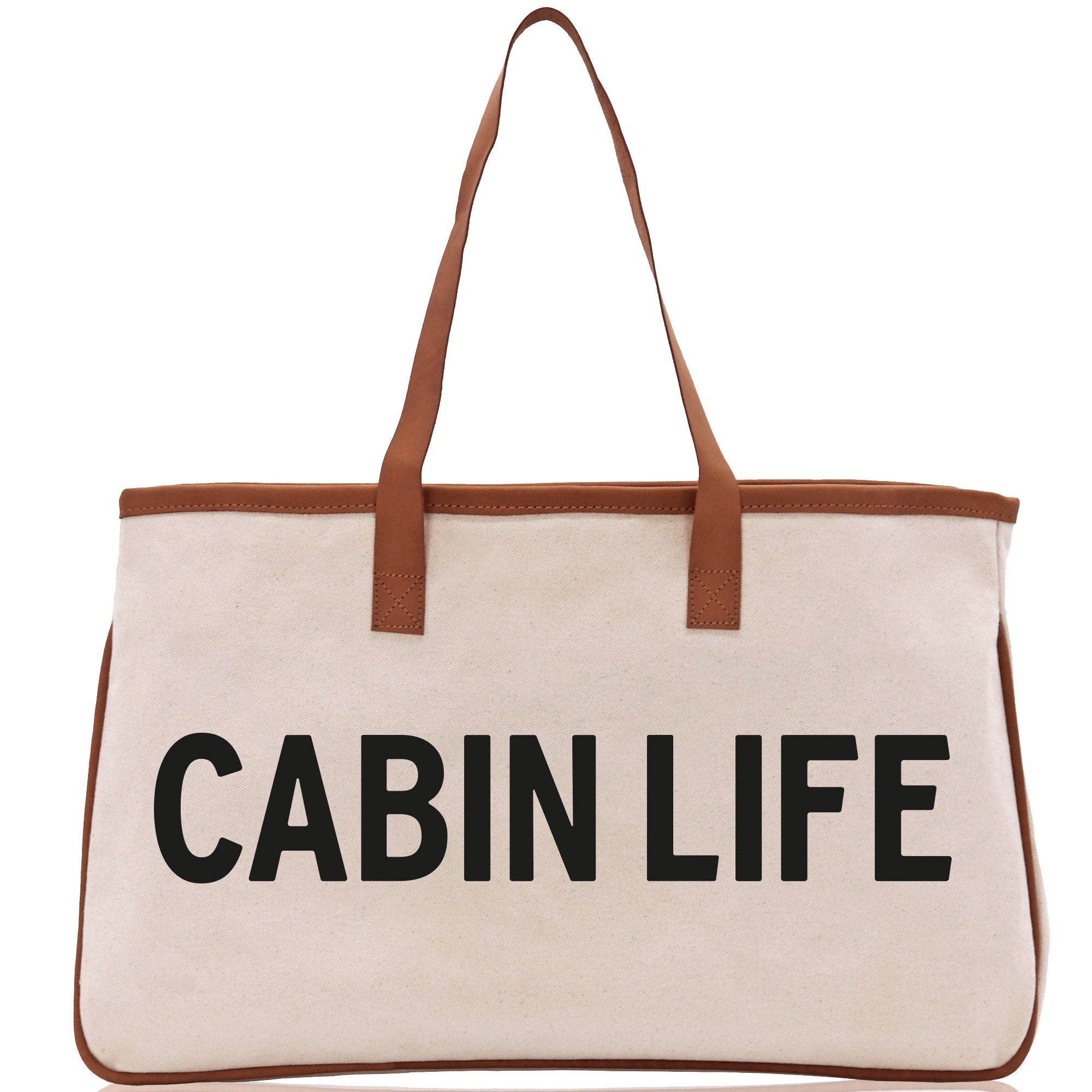 Cabin Life Cotton Canvas Chic Tote Bag Camping Tote Camping Lover Gift Tote Bag Outdoor Tote Weekender Tote Camper Tote Multipurpose Tote - Aaria Tees Aaria Tees