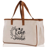 Lake Junkie Cotton Canvas Chic Tote Bag Camping Tote Lake Lover Gift Tote Bag Outdoor Tote Weekender Tote Laker Tote Multipurpose Tote - Aaria Tees Aaria Tees