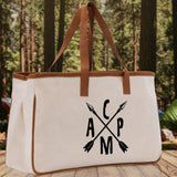 Camp Cotton Canvas Chic Tote Bag Camping Tote Camping Lover Gift Tote Bag Outdoor Tote Weekender Tote Camper Tote Multipurpose Tote - Aaria Tees Aaria Tees