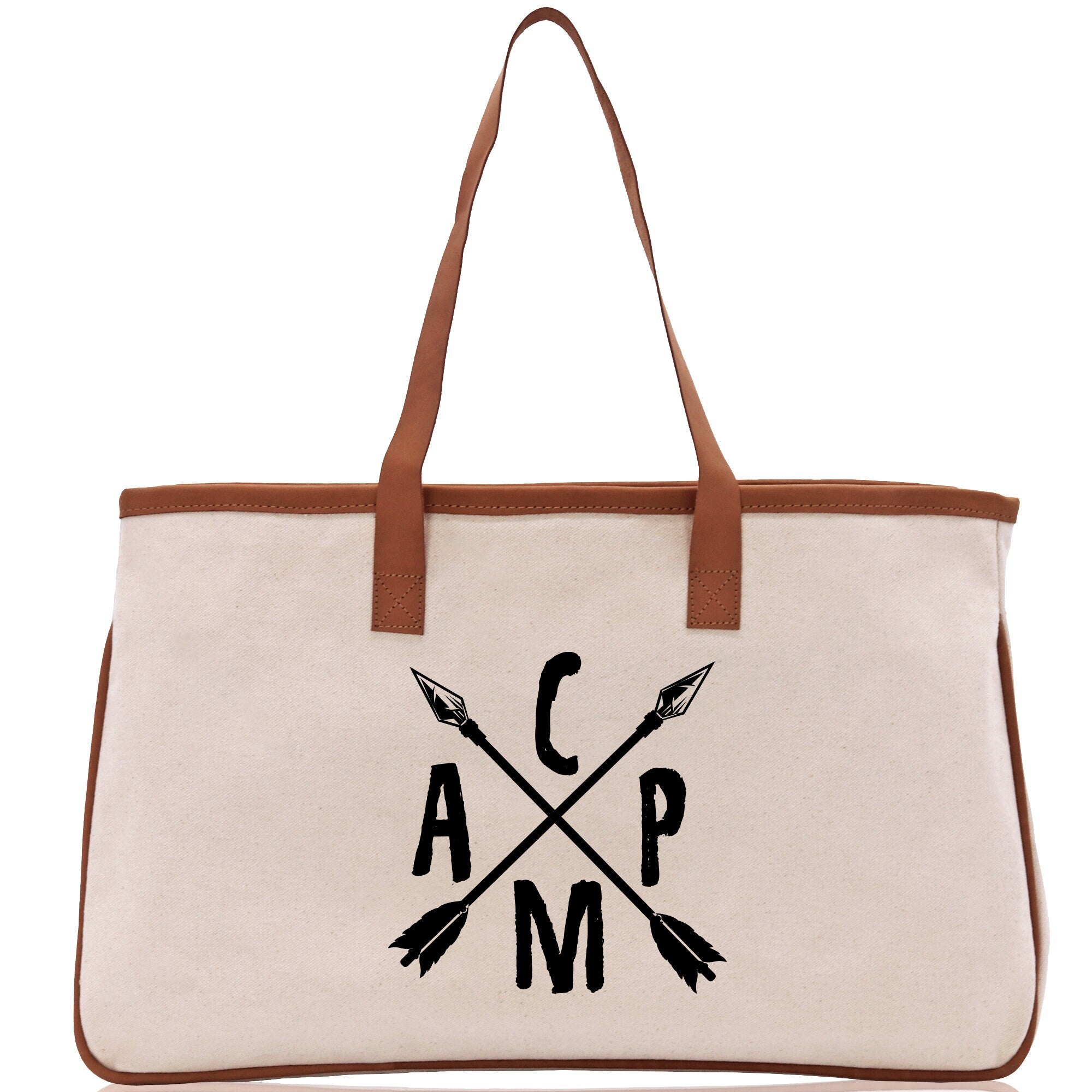 Camp Cotton Canvas Chic Tote Bag Camping Tote Camping Lover Gift Tote Bag Outdoor Tote Weekender Tote Camper Tote Multipurpose Tote - Aaria Tees Aaria Tees