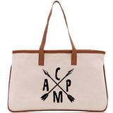Camp Cotton Canvas Chic Tote Bag Camping Tote Camping Lover Gift Tote Bag Outdoor Tote Weekender Tote Camper Tote Multipurpose Tote - Aaria Tees Aaria Tees