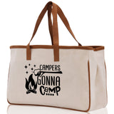 Campers Gonna Camp Cotton Canvas Chic Tote Bag Camping Tote Camping Lover Gift Tote Bag Outdoor Tote Weekender Tote Camper Multipurpose Tote - Aaria Tees Aaria Tees