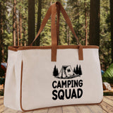 Camping Squad Cotton Canvas Chic Tote Bag Camping Tote Camping Lover Gift Tote Bag Outdoor Tote Weekender Tote Camper Tote Multipurpose Tote - Aaria Tees Aaria Tees