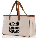 Camping Squad Cotton Canvas Chic Tote Bag Camping Tote Camping Lover Gift Tote Bag Outdoor Tote Weekender Tote Camper Tote Multipurpose Tote - Aaria Tees Aaria Tees