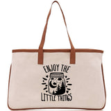 Enjoy the Little Things Cotton Canvas Chic Tote Bag Camping Tote Camping Lover Gift Tote Bag Outdoor Tote Multipurpose Weekender Tote - Aaria Tees Aaria Tees
