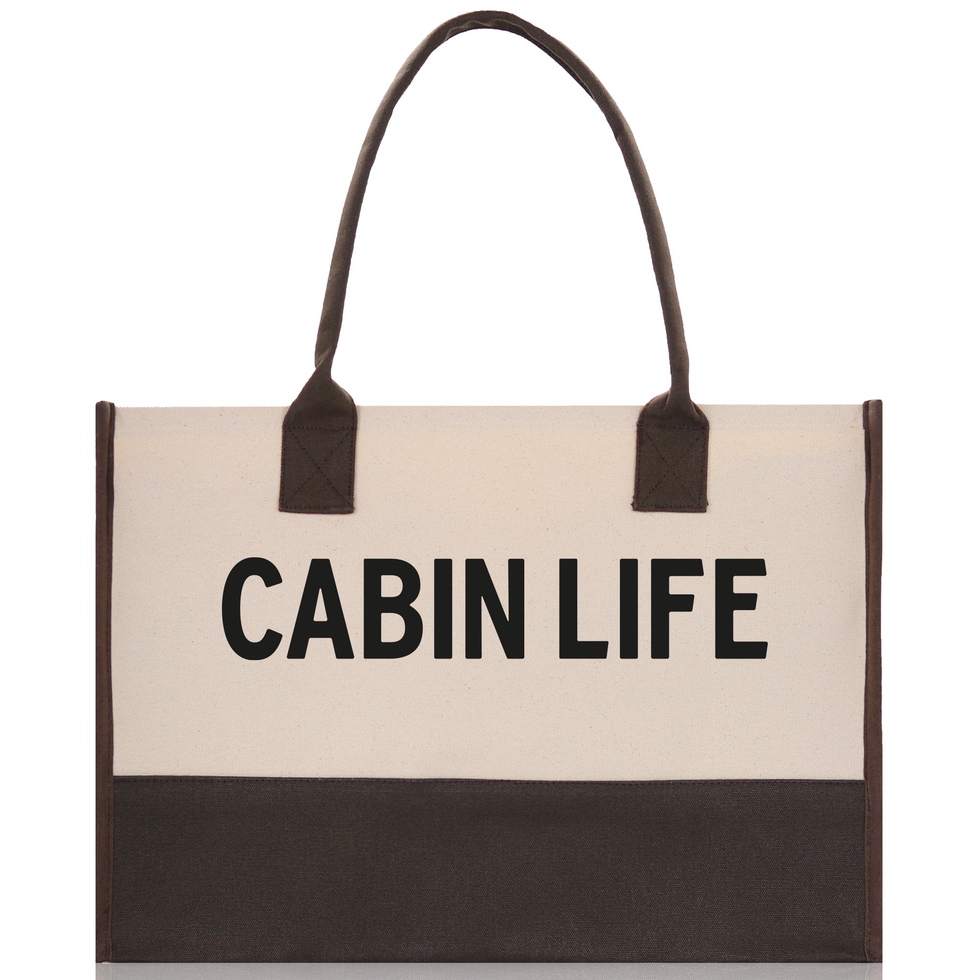Cabin Life Cotton Canvas Chic Tote Bag Camping Tote Camping Lover Gift Tote Bag Outdoor Tote Weekender Tote Camper Tote Multipurpose Tote - Aaria Tees Aaria Tees