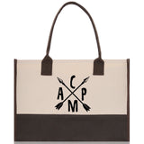 Camp Cotton Canvas Chic Tote Bag Camping Tote Camping Lover Gift Tote Bag Outdoor Tote Weekender Tote Camper Tote Multipurpose Tote - Aaria Tees Aaria Tees