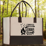Campers Gonna Camp Cotton Canvas Chic Tote Bag Camping Tote Camping Lover Gift Tote Bag Outdoor Tote Weekender Tote Camper Multipurpose Tote - Aaria Tees Aaria Tees