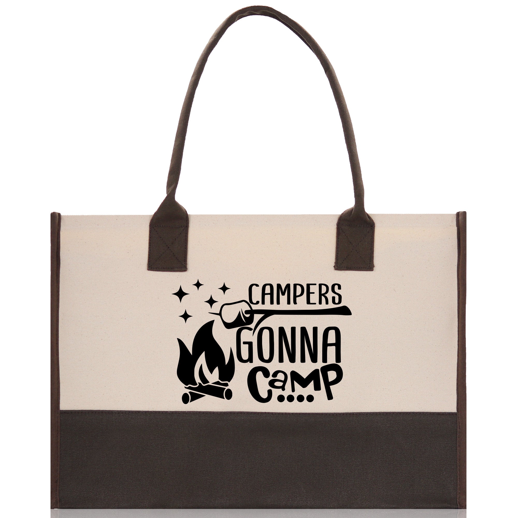 Campers Gonna Camp Cotton Canvas Chic Tote Bag Camping Tote Camping Lover Gift Tote Bag Outdoor Tote Weekender Tote Camper Multipurpose Tote - Aaria Tees Aaria Tees