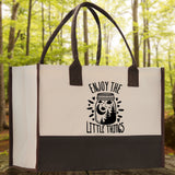 Enjoy the Little Things Cotton Canvas Chic Tote Bag Camping Tote Camping Lover Gift Tote Bag Outdoor Tote Multipurpose Weekender Tote - Aaria Tees Aaria Tees