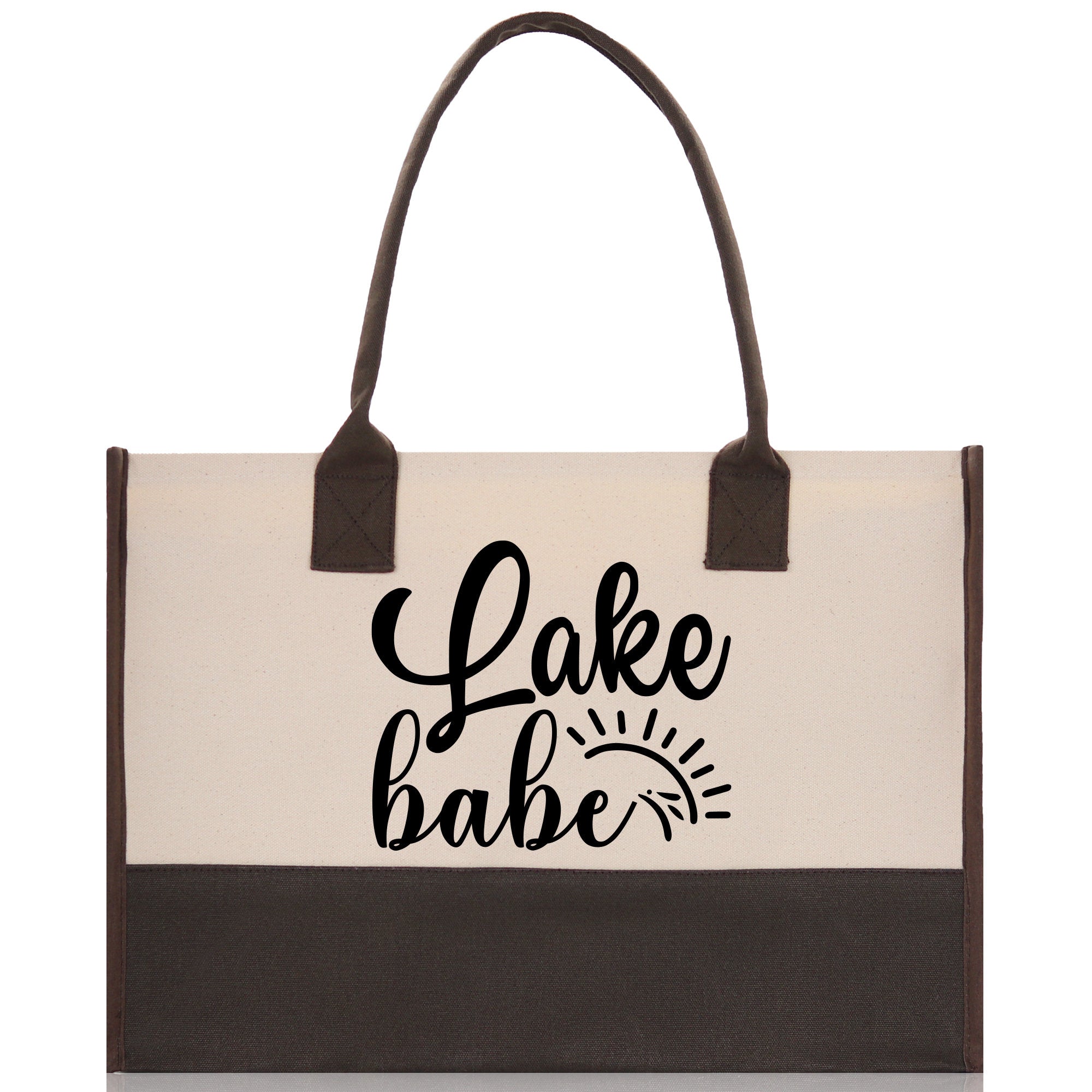 Lake Babe Cotton Canvas Chic Tote Bag Camping Tote Lake Lover Gift Tote Bag Outdoor Tote Multipurpose Tote - Aaria Tees Aaria Tees