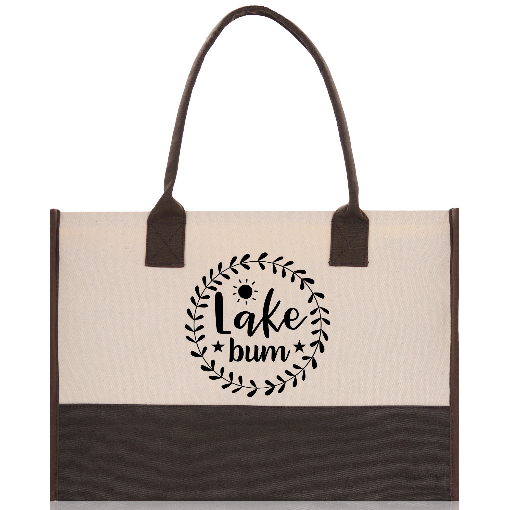 Lake Bum Cotton Canvas Chic Tote Bag Lake Lover Gift Tote Bag Laker Tote Outdoor Tote Weekender Tote Camper Tote Multipurpose Tote - Aaria Tees Aaria Tees