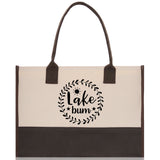 Lake Bum Cotton Canvas Chic Tote Bag Lake Lover Gift Tote Bag Laker Tote Outdoor Tote Weekender Tote Camper Tote Multipurpose Tote - Aaria Tees Aaria Tees