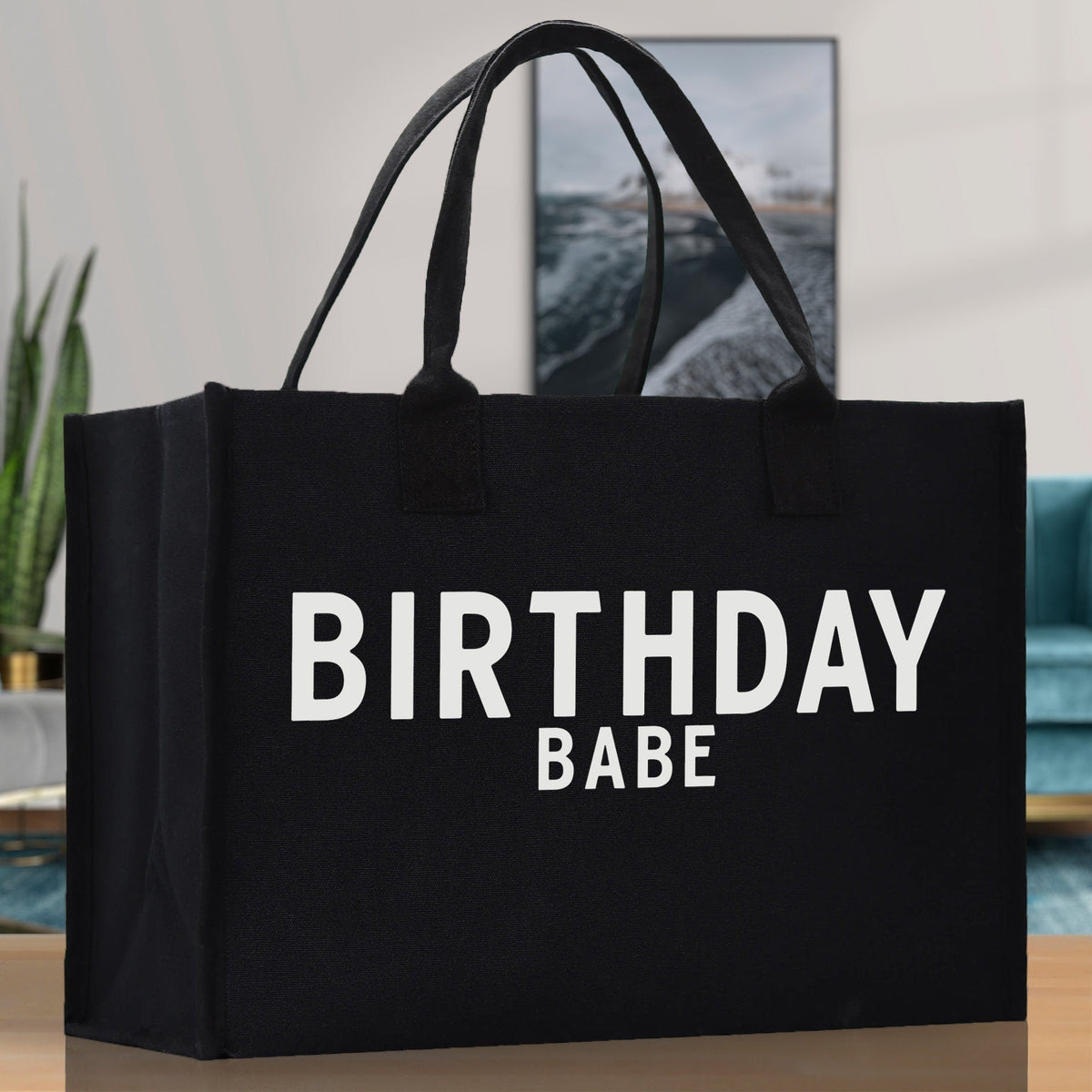 Birthday Babe Cotton Canvas Chic Beach Tote Bag Multipurpose Tote Weekender Tote Gift for Her Outdoor Tote Vacation Tote Large Beach Bag - Aaria Tees