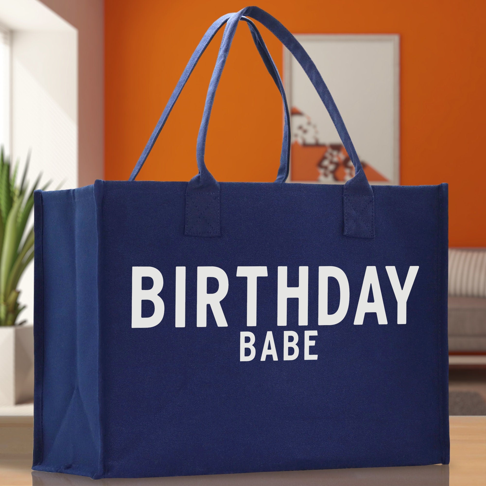 Birthday Babe Cotton Canvas Chic Beach Tote Bag Multipurpose Tote Weekender Tote Gift for Her Outdoor Tote Vacation Tote Large Beach Bag - Aaria Tees Aaria Tees