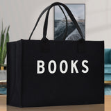 Books Cotton Canvas Chic Beach Tote Bag Multipurpose Tote Weekender Tote Gift for Her Outdoor Tote Vacation Tote Large Beach Bag - Aaria Tees Aaria Tees