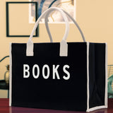 Books Cotton Canvas Chic Beach Tote Bag Multipurpose Tote Weekender Tote Gift for Her Outdoor Tote Vacation Tote Large Beach Bag - Aaria Tees Aaria Tees