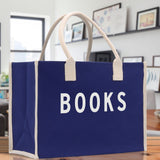 Books Cotton Canvas Chic Beach Tote Bag Multipurpose Tote Weekender Tote Gift for Her Outdoor Tote Vacation Tote Large Beach Bag - Aaria Tees Aaria Tees