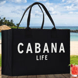 Cabana Life Cotton Canvas Chic Beach Tote Bag Multipurpose Tote Weekender Tote Gift for Her Outdoor Tote Vacation Tote Large Beach Bag - Aaria Tees Aaria Tees