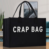 Crap Bag Cotton Canvas Chic Beach Tote Bag Multipurpose Tote Weekender Tote Gift for Her Outdoor Tote Vacation Tote Large Beach Bag - Aaria Tees Aaria Tees
