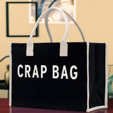 Crap Bag Cotton Canvas Chic Beach Tote Bag Multipurpose Tote Weekender Tote Gift for Her Outdoor Tote Vacation Tote Large Beach Bag - Aaria Tees Aaria Tees