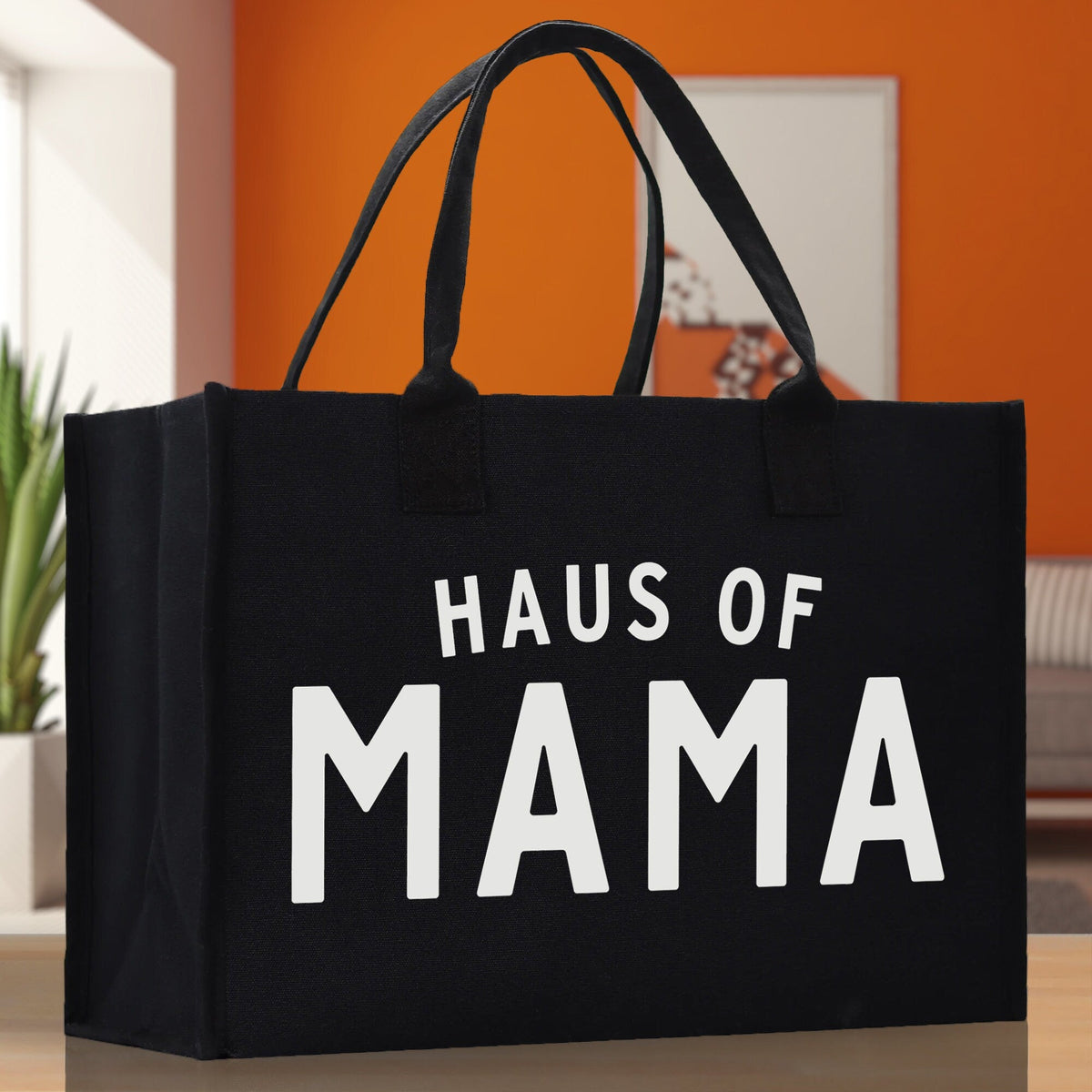 Haus of Mama Cotton Canvas Chic Beach Tote Bag Multipurpose Tote Weekender Tote Gift for Her Outdoor Tote Vacation Tote Large Beach Bag - Aaria Tees