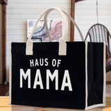 Haus of Mama Cotton Canvas Chic Beach Tote Bag Multipurpose Tote Weekender Tote Gift for Her Outdoor Tote Vacation Tote Large Beach Bag - Aaria Tees Aaria Tees