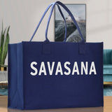 Savasana Cotton Canvas Chic Beach Tote Bag Multipurpose Tote Weekender Tote Gift for Her Outdoor Tote Vacation Tote Large Beach Bag - Aaria Tees Aaria Tees