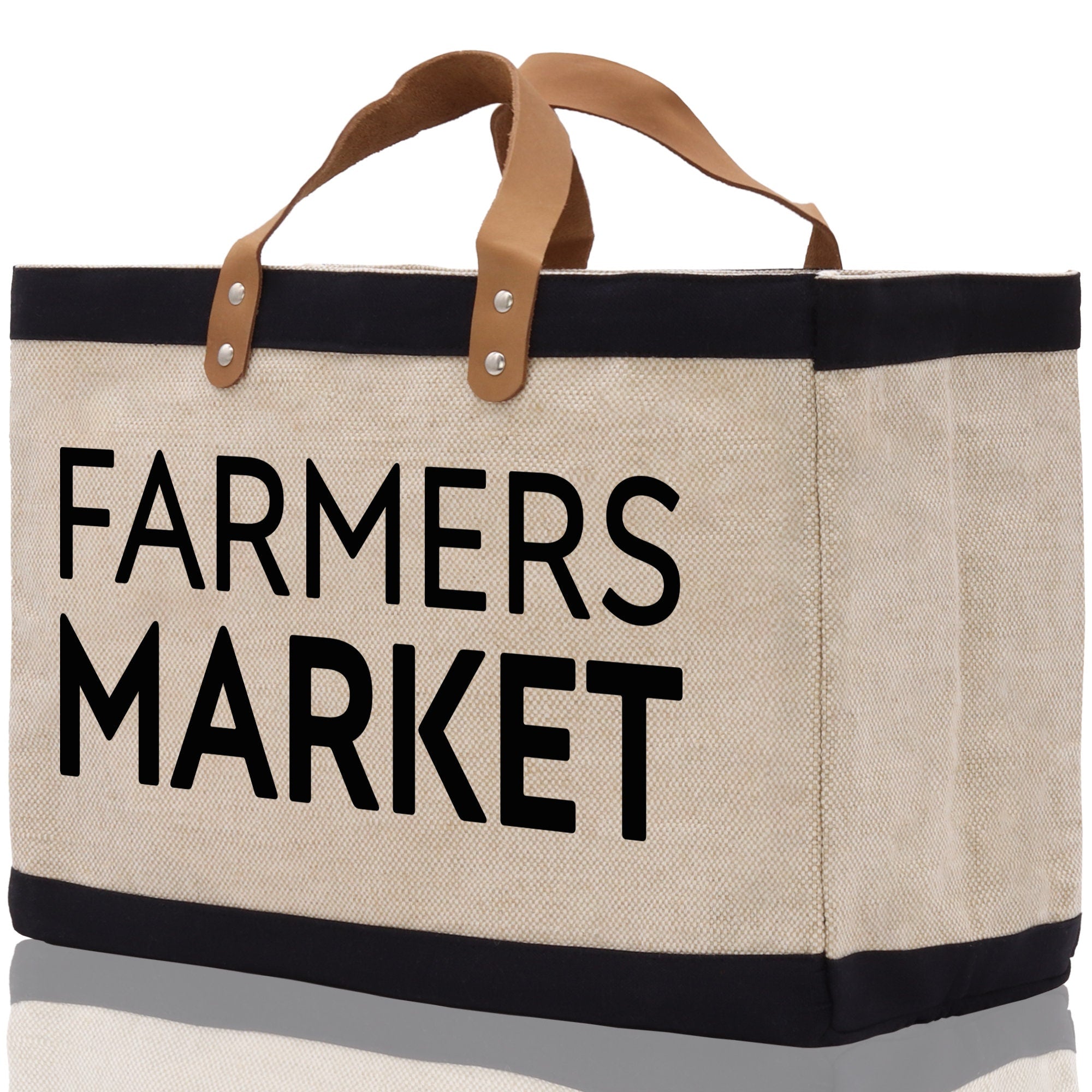 Farmers Market Jute Canvas Tote Funny Farmer Market Bag Quote Jute Bag Shopping Bag Burlap Bag Farmhouse Bag Grocery Bag - Aaria Tees Aaria Tees