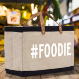 Foodie Jute Canvas Tote Funny Farmer Market Bag Quote Jute Bag Shopping Bag Burlap Bag Farmhouse Bag Grocery Bag - Aaria Tees Aaria Tees